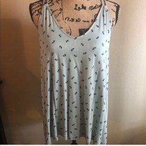 ♥️ LOFT Dragonfly Print Mint Green Halter Tank Top